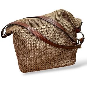 Brown Woven Shoulder Bag